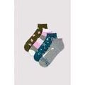 Chaussettes Ysabel Mora Lot de 4 chaussettes imprim&eacute;es courtes avec bordure Multicolore Grenoble