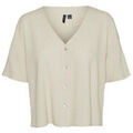 Chemises sur Grenoble : Chemise Vero Moda CHEMISIER MC FEMME - SILVER LINING / - L