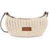 Sac bandouli&egrave;re LANCASTER Petit Sac Besace Tress&eacute; Coton Cuir Camel Marron