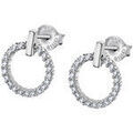 Boucles d'oreille sur Grenoble : Boucles oreilles Lotus Boucles d'oreilles silver cercle empierr&eacute; Blanc