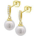 Boucles d'oreille sur Grenoble : Boucles oreilles Lotus Boucles d'oreilles Silver perles de culture 8mm