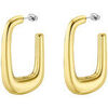Boucles oreilles Lotus Cr&eacute;oles Style Urban Woman rectangulaire acier dor&eacute; Jaune