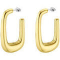 Boucles d'oreille sur Grenoble : Boucles oreilles Lotus Cr&eacute;oles Style Urban Woman rectangulaire acier dor&eacute; Jaune
