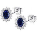 Boucles d'oreille sur Grenoble : Boucles oreilles Lotus Puces d'oreilles Silver marguerite oxyde bleu
