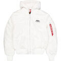 Vestes sur Grenoble : Blouson Alpha Industries MA-1 Zip Hood Backprint - white/black