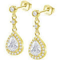 Boucles d'oreille sur Grenoble : Boucles oreilles Lotus Boucles d'oreilles Silver gouttes empierr&eacute;es Jaune