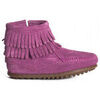 Bottes enfant Minnetonka Bottines hautes en daim 2 FRINGE SIDE ZIP