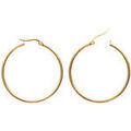 Boucles d'oreille sur Grenoble : Boucles oreilles Brillaxis Cr&eacute;oles acier dor&eacute; 40mm fil rond 2 mm Jaune