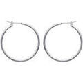 Boucles d'oreille sur Grenoble : Boucles oreilles Brillaxis Cr&eacute;oles argent 30mm &eacute;paisseur 2mm Blanc