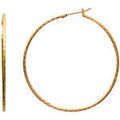 Boucles d'oreille sur Grenoble : Boucles oreilles Brillaxis Cr&eacute;oles fil rond stri&eacute; plaqu&eacute; or 50mm Jaune