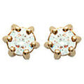Boucles oreilles Brillaxis Boucles d'oreilles plaqu&eacute; or oxyde 4 mm Jaune Grenoble