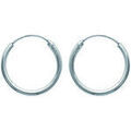 Boucles d'oreille sur Grenoble : Boucles oreilles Brillaxis Cr&eacute;oles argent rhodi&eacute; 20mm Blanc