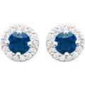 Boucles oreilles Brillaxis Boucles d'oreilles argent rhodi&eacute; OZ bleu Blanc Grenoble