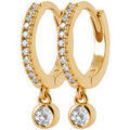 Boucles d'oreille sur Grenoble : Boucles oreilles Brillaxis Cr&eacute;oles plaqu&eacute; or empierr&eacute;es OZ Jaune