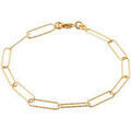 Bracelets sur Grenoble : Bracelets Brillaxis Bracelet maillons ovalis&eacute;s stri&eacute;s plaqu&eacute; 18cm Jaune