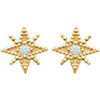 Boucles oreilles Brillaxis Puces d'oreilles &eacute;toiles et oxyde blanc Jaune