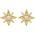 Boucles d'oreille sur Grenoble : Boucles oreilles Brillaxis Puces d'oreilles &eacute;toiles et oxyde blanc Jaune