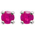 Boucles d'oreille sur Grenoble : Boucles oreilles Brillaxis Boucles d'oreilles fuchsia argent 3mm