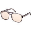 Lunettes de soleil Tom Ford FT1022 ROSCO Lunettes de soleil, Gris/Marron, 58 mm