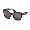 Lunettes de soleil Tom Ford FT1217 ELVIRA Lunettes de soleil, Noir/Fum&eacute;e, 55 mm Noir