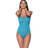Maillots de bain Luna Splendida Maillot de bain amincissant 1 pi&egrave;ce pr&eacute;form&eacute; TK-5 BLUE Bleu
