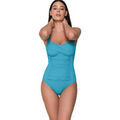 Maillots de bain Luna Splendida Maillot de bain amincissant 1 pi&egrave;ce pr&eacute;form&eacute; TK-5 BLUE Bleu Grenoble