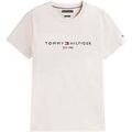 Tee-shirts sur Grenoble : T-shirt Tommy Hilfiger Slim Logo Embroidery T-Shirt Heathered Oatmilk