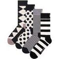 Chaussettes sur Grenoble : Chaussettes Happy socks unisexe Chaussettes Paquet de 4