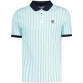 Polos sur Grenoble : Polo Fila BB1 Classic Striped Polo Shirt Surf Spray/ Navy/White