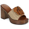 Mules Ex&eacute; Shoes 595 CECILIA-RAFFIA-BEIGE-TAN Marron