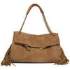 Sac Bandouliere Orciani Sac Peach Fringe Midi en daim couleur biscuit