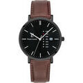 Montre Pierre Lannier Montre Homme DATA Noir Cuir Brun