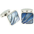 Boutons de manchettes Simon Carter Boutons de manchette DECO FAN nacre Nacre bleue Grenoble