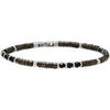 Bracelets Jourdan Bracelet Nova acier ilm&eacute;nite bronzite agate noire Blanc