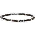 Bracelets sur Grenoble : Bracelets Jourdan Bracelet Nova acier ilm&eacute;nite bronzite agate noire Blanc
