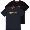 T-shirt Alpha Industries Alpha Label T-Shirt 2 Pack - black/rep.blue