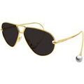 Lunettes sur Grenoble : Lunettes de soleil Bottega Veneta BV1437S Lunettes de soleil, Or/Gris, 64 mm Dor&eacute;