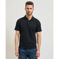Polo Yes Zee Polo homme en m&eacute;lange de lin Noir Grenoble