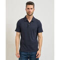 Polo Yes Zee Polo homme en m&eacute;lange de lin Bleu