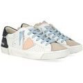 Baskets homme sur Grenoble : Baskets basses Philippe Model PRLU VPP1 PARIS X-VEAU PERFORE'_BLANC NOIR