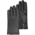 Gants Isotoner Gants Femme tactiles cuir et tissu Noir Grenoble