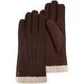 Gants Isotoner Gants Femme Cuir velours fourr&eacute; Marron Marron Grenoble
