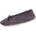 Chaussons / Pantoufles sur Grenoble : Chaussons Isotoner Chaussons ballerines Femme Pois Brod&eacute;s Gris