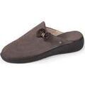 Chaussons / Pantoufles sur Grenoble : Chaussons Isotoner Chaussons mules Femme Talon N?ud Taupe Marron
