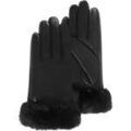 Gants sur Grenoble : Gants Isotoner Gants Femme cuir bord fourrure Noir