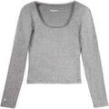 Tee-shirts sur Grenoble : T-shirt Isotoner T-shirt col carr&eacute; Femme Gris chin&eacute; Gris