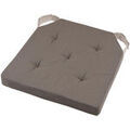 Linge de maison sur Grenoble : Galettes de chaise Stof Coussin de chaise r&eacute;versible taupe et lin en coton 38 x 38 cm Marron Unique. . Maison & D&eacute;co> Galettes de chaise.