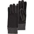 Gants sur Grenoble : Gants Isotoner Gants Femme tactiles cuir d'agneau/maille Noir