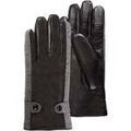 Gants sur Grenoble : Gants Isotoner Gants Femme tactiles cuir d'agneau/laine Noir