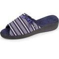 Chaussons / Pantoufles sur Grenoble : Chaussons Isotoner Chaussons sandales talon Femme Rayures Marine